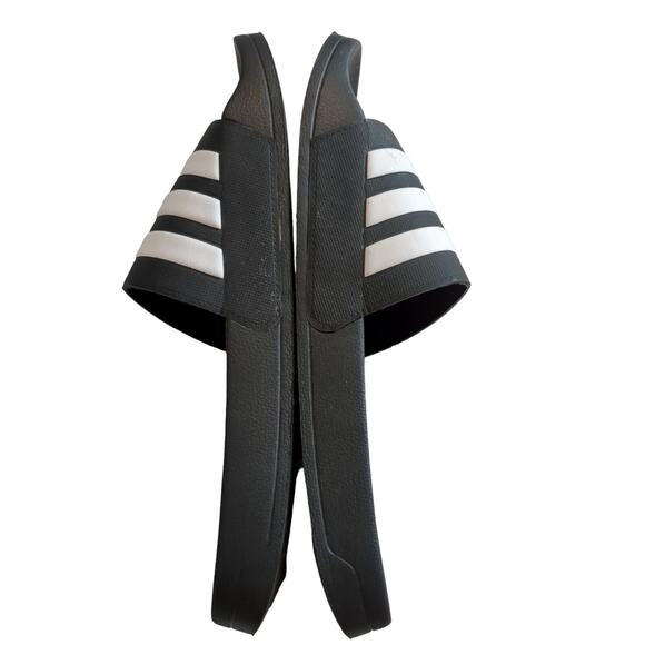 Adidas Adilette Shower Slides 3 stripes Black Mens Size 12 Cloud Foam - Picture 6 of 6